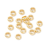 201 Stainless Steel Spacer Beads, Flat Round, Real Gold Color