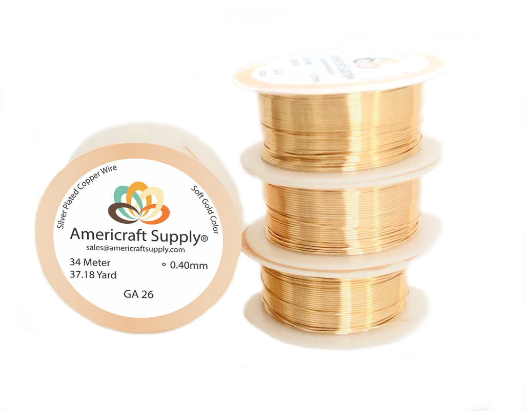 Soft Gold Color  Dead Soft Wire  GA 26   Brand AMERICRAFT SUPPLY