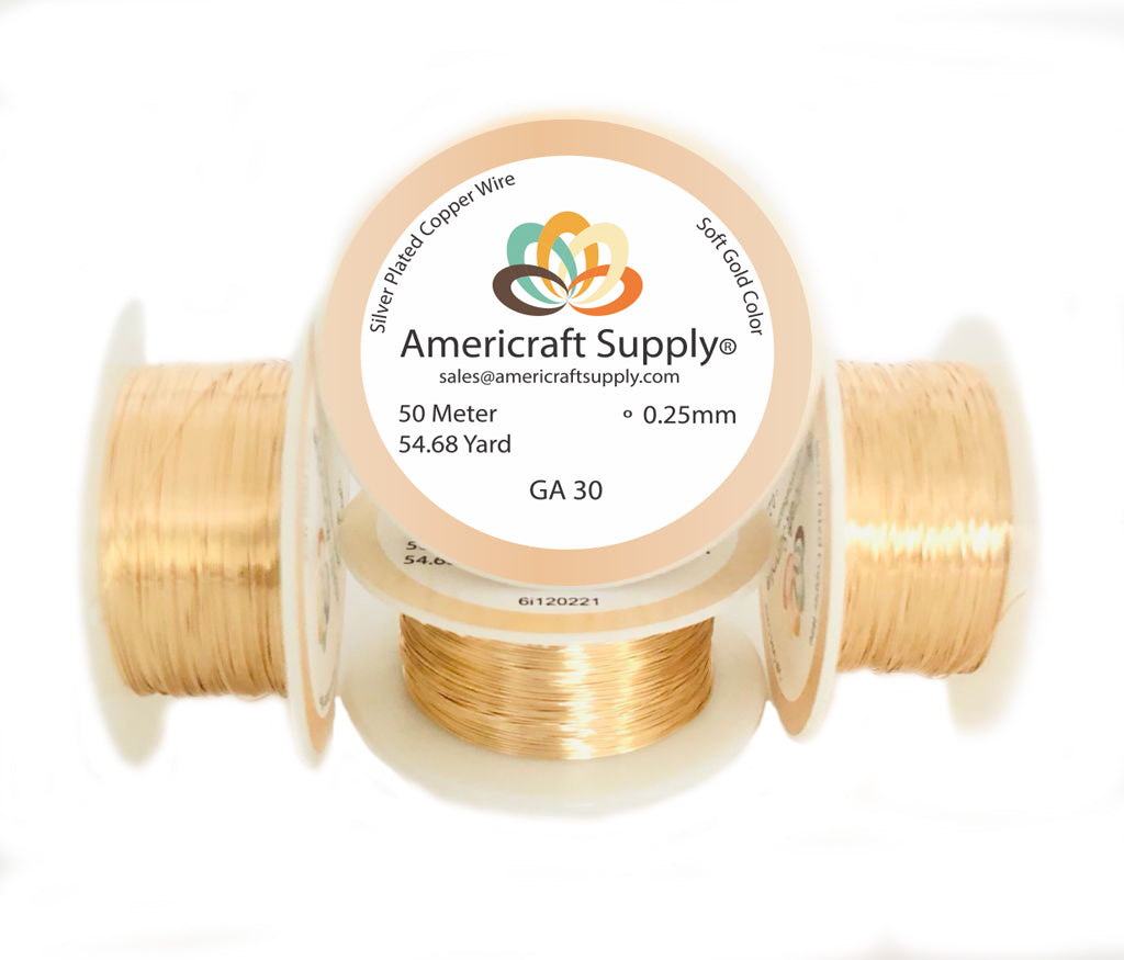 Soft Gold Color.  GA 14-16-18-20-22-24-26-28-30-32  Non tarnish. Brand Americraft Supply®
