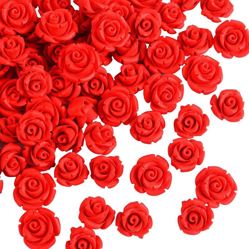 Cinnabar Beads, Rose, FireBrick, mix size. 8 to 12mm (10pcs)
