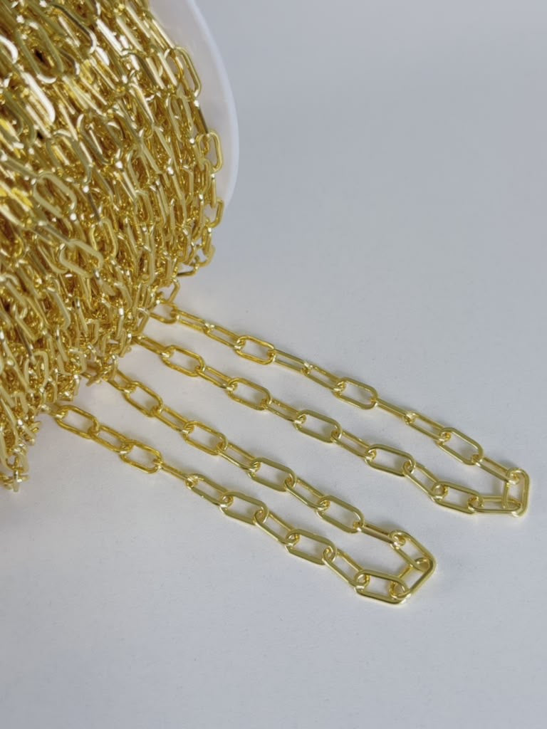 Gold Color Chain for Jewelry Making by the Meter Oval 10.3 x 0.9mm Hole 8.3mm