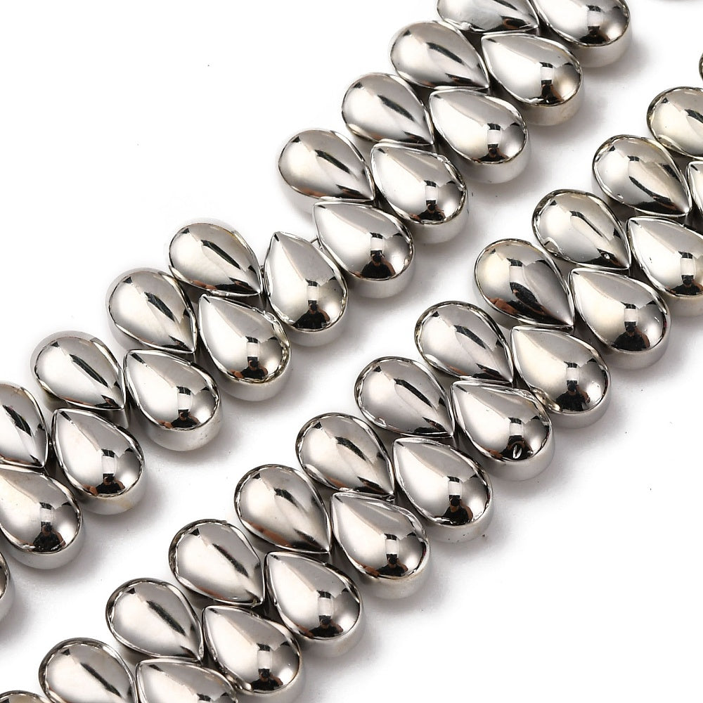 Electroplate Glass Beads, Teardrop, 9x6x5.5mm, Hole: 0.9mm (10 PCS)