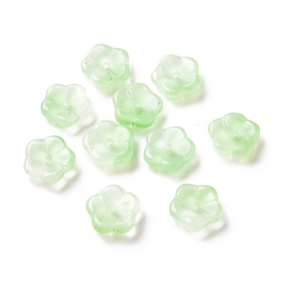 Glass flower; multicolrs; size: 9 to 10 mm (20pcs)