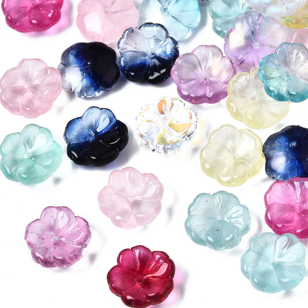 Glass flower 14-15 MM  (10pcs)