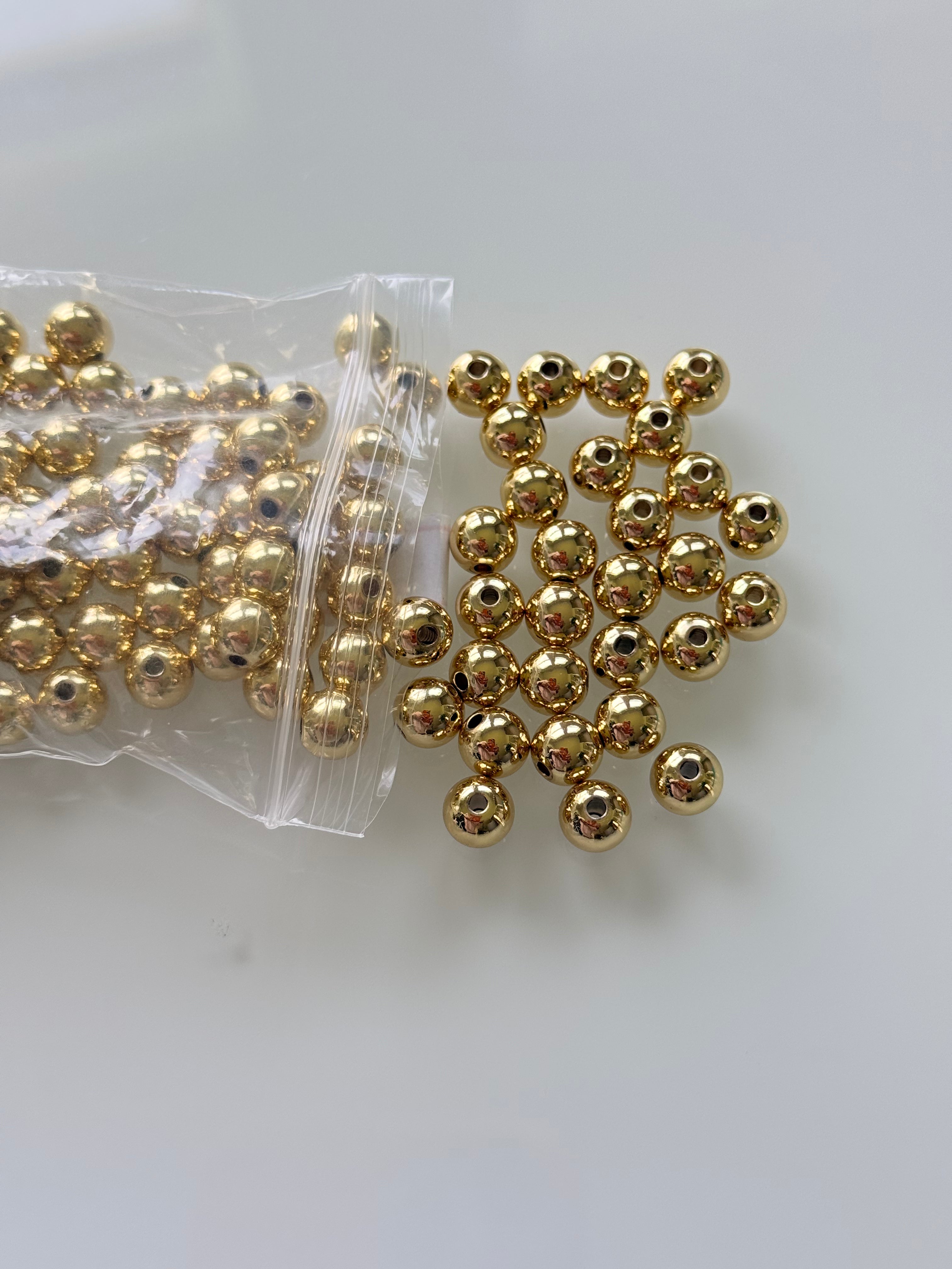 Bola India Dorada Lisa 6mm-8mm-10mm
