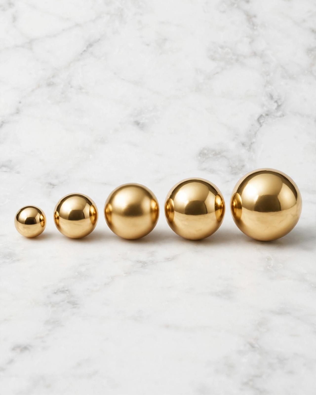 Round beads for jewelry making. High-quality 18-karat gold color. (3, 4, 5, and 8 mm).