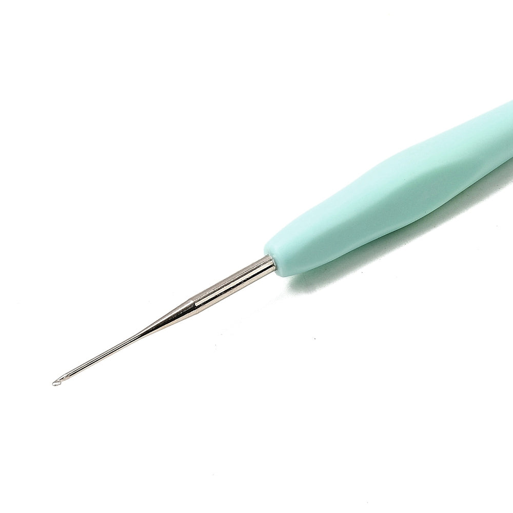 Iron crochet hook set with silicone handles, assorted colors, 133 x 10 x 8 mm, 10 pieces/set