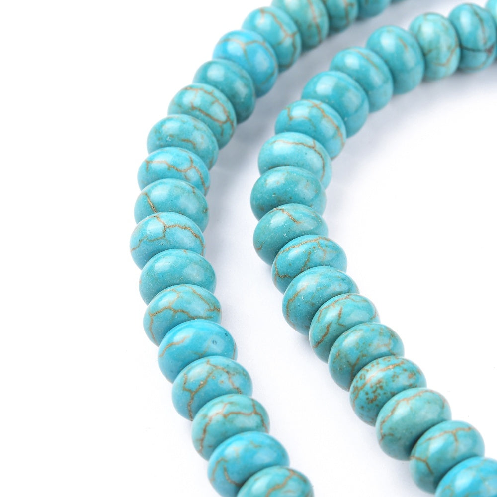 Synthetic Turquoise beads Strand, Round / Dyed, Rondelle, diferentes sizes