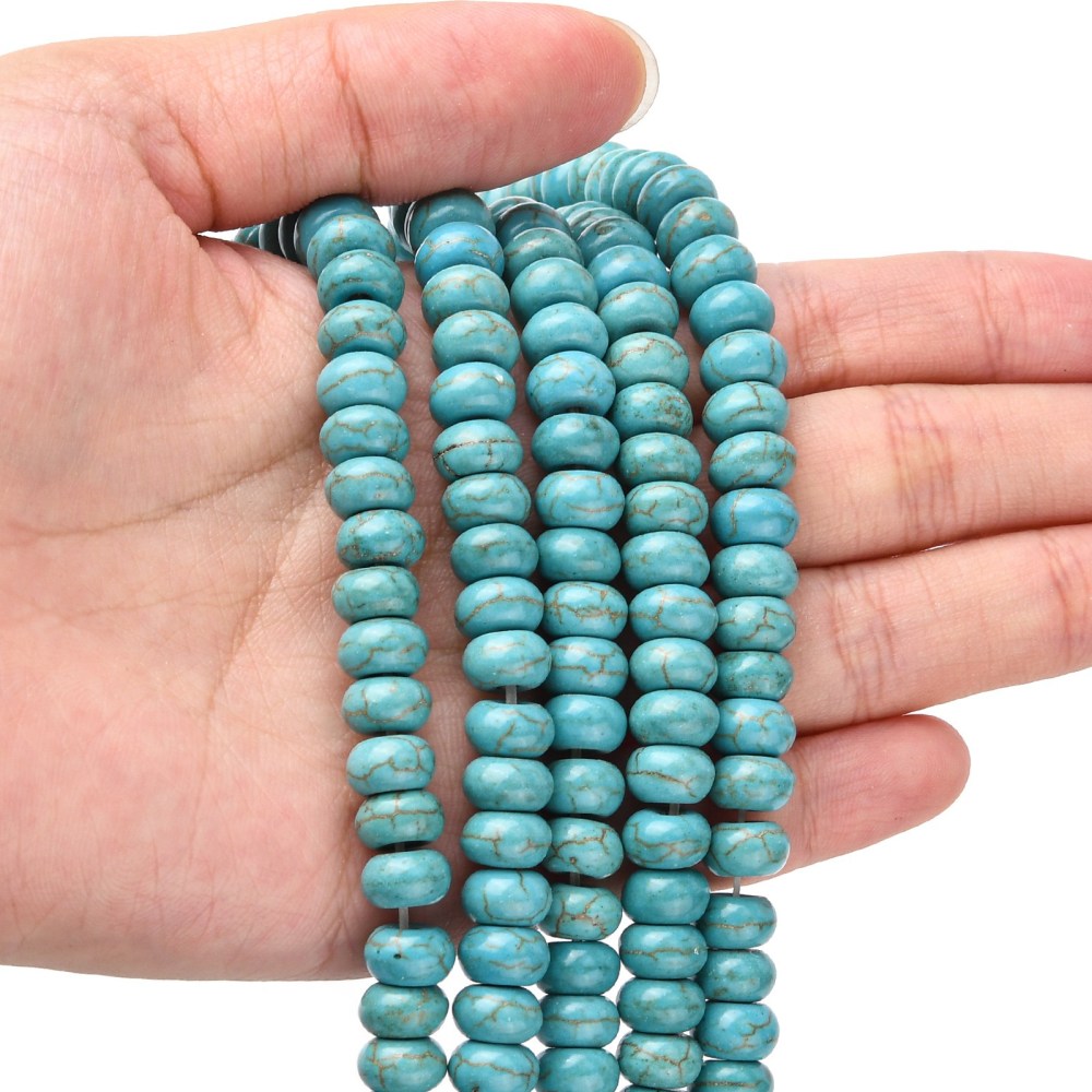 Synthetic Turquoise beads Strand, Round / Dyed, Rondelle, diferentes sizes