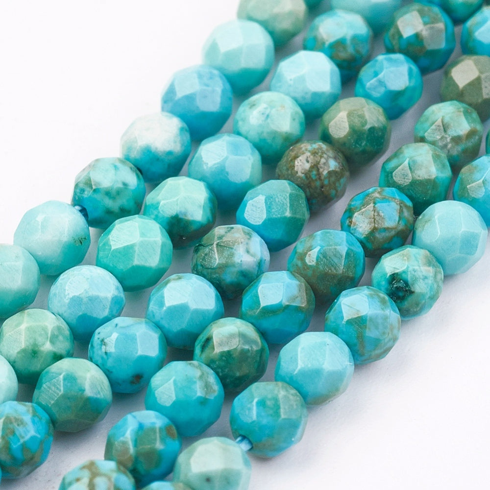 Natural Howlita Beads strands, Dyed, faceted round shape /
