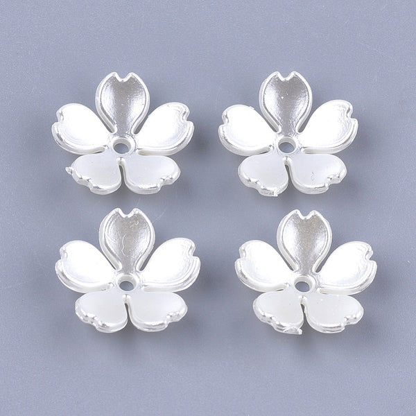 ABS Plastic Creamy White flowers with 5-petals