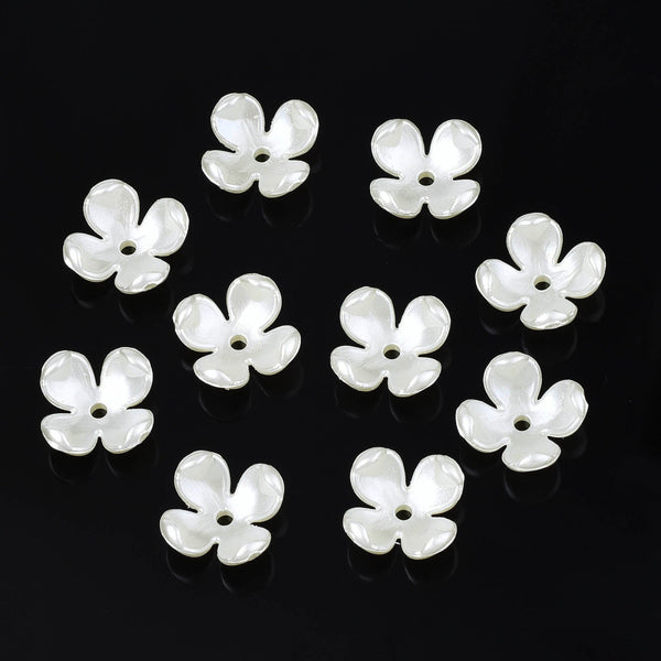 Pearlized flowers with 4-petals