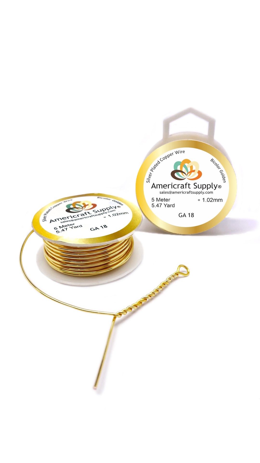 Bicolor.  Gold and Light Gold Color GA 18 -20. Original color. Brand AMERICRAFT SUPPLY