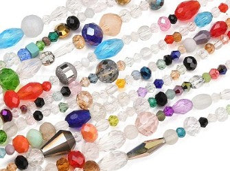 Cuentas de cristal redondas multicolores