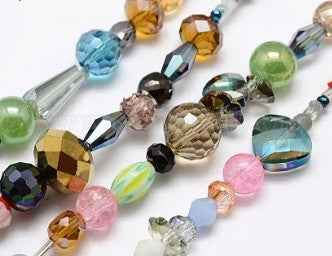 Cuentas de cristal redondas multicolores
