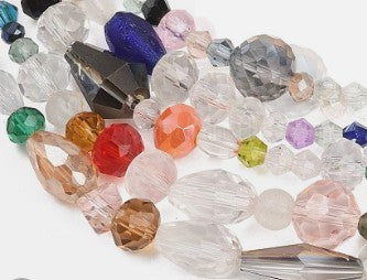 Cuentas de cristal redondas multicolores