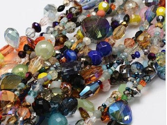 Cuentas de cristal redondas multicolores