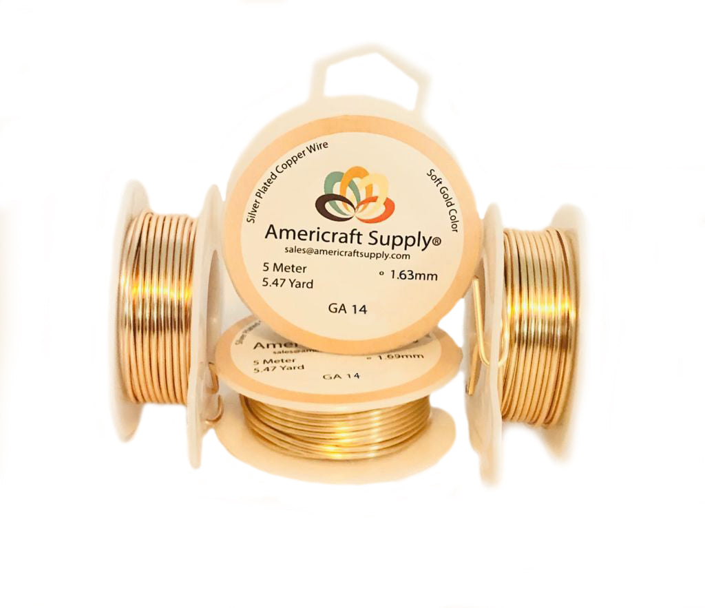 Soft Gold Color.  GA 14-16-18-20-22-24-26-28-30-32  Non tarnish. Brand Americraft Supply®
