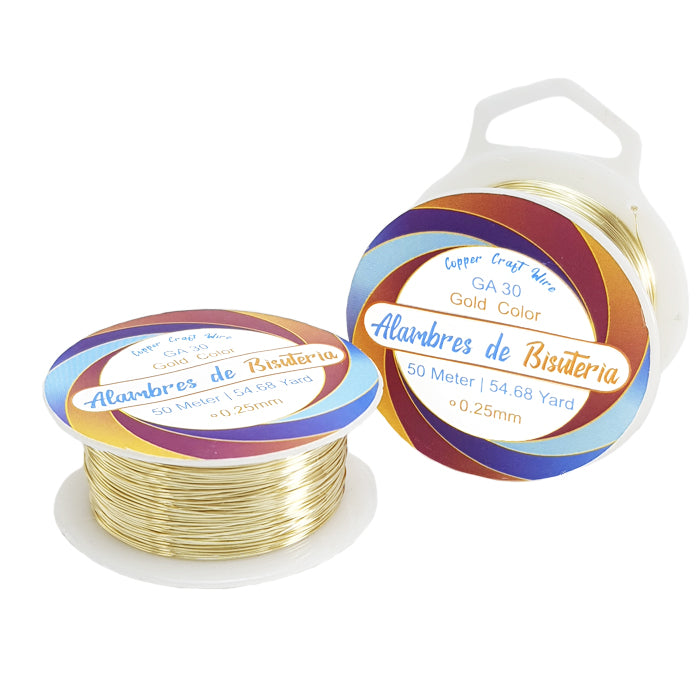 Gold Color GA 30  Brand ALAMBRES DE BISUTERA. (Similar color 14K)