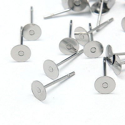 304 stainless steel earring bases for making jewelry and using glue.