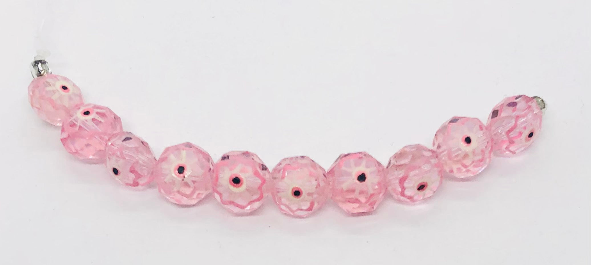 Murano Glass Turkish Eyes Translucent Faceted Strips