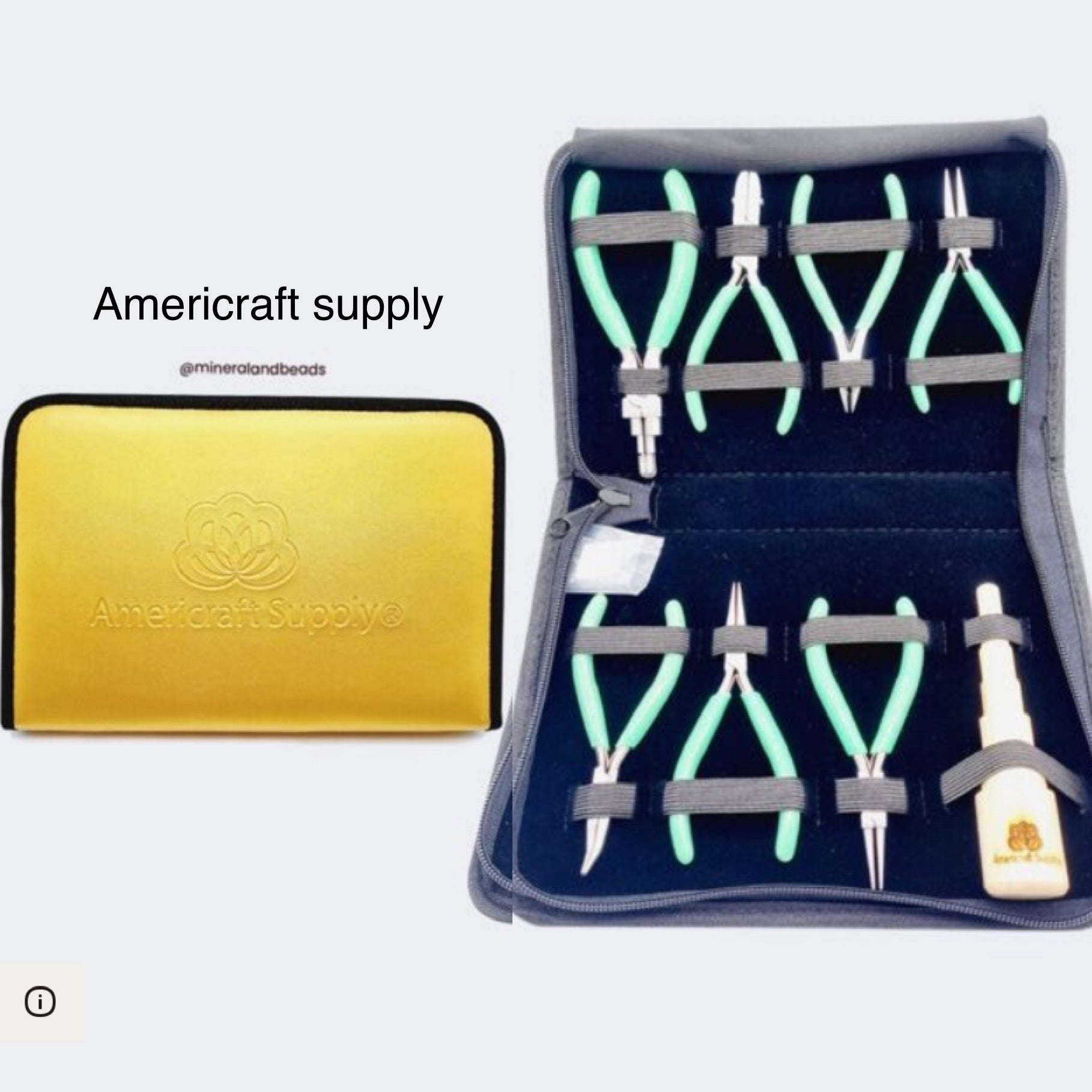 Set of basic pliers for jewelry  9 pcs - Gold Clutch
