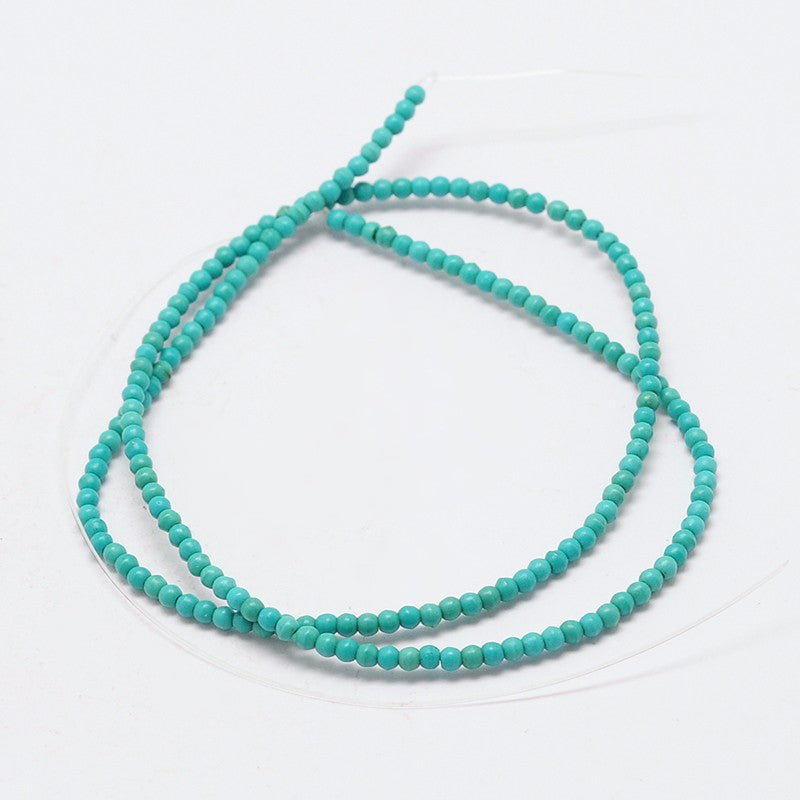 Dyed Synthetic Turquoise Strips, Round / Strand, 15.35 '' (39 cm)